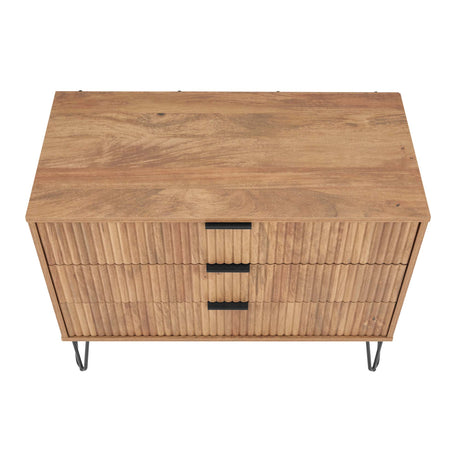 3-Piece DUMBO 5-Drawer Tall Dresser, DUMBO 3-Drawer Standard Dresser and DUMBO Nightstand 2.0 in Golden Brown - Ornate Home