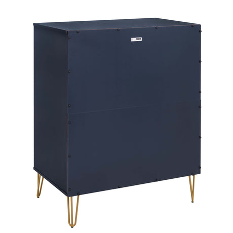 3-Piece DUMBO 5-Drawer Tall Dresser, DUMBO 3-Drawer Standard Dresser and DUMBO Nightstand 2.0 in Midnight Blue - Ornate Home