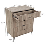 3-Piece DUMBO 5-Drawer Tall Dresser, DUMBO 3-Drawer Standard Dresser and DUMBO Nightstand 2.0 in Rustic Grey - Ornate Home