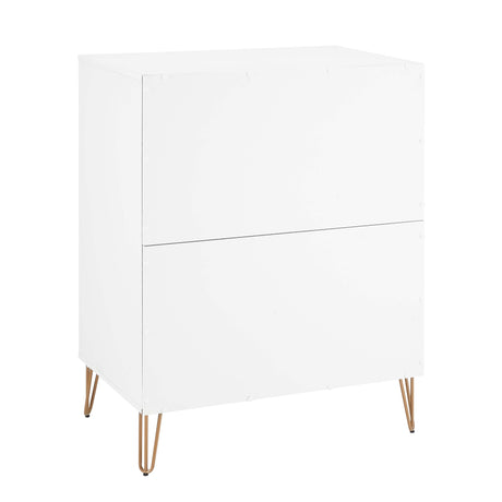 3-Piece DUMBO 5-Drawer Tall Dresser, DUMBO 3-Drawer Standard Dresser and DUMBO Nightstand 2.0 in White - Ornate Home