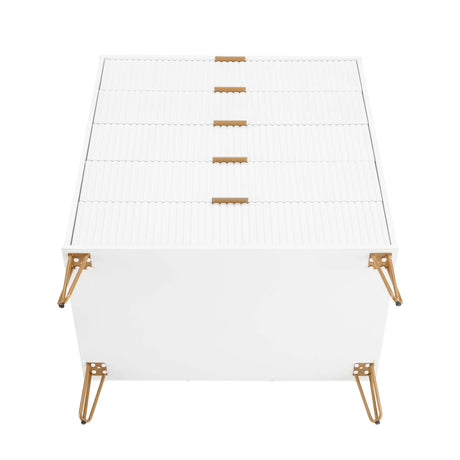 3-Piece DUMBO 5-Drawer Tall Dresser, DUMBO 3-Drawer Standard Dresser and DUMBO Nightstand 2.0 in White - Ornate Home