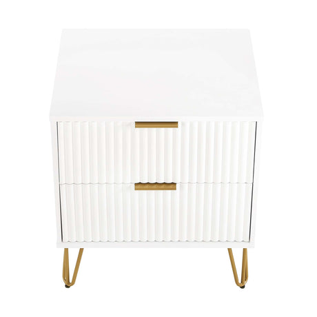 3-Piece DUMBO 5-Drawer Tall Dresser, DUMBO 3-Drawer Standard Dresser and DUMBO Nightstand 2.0 in White - Ornate Home