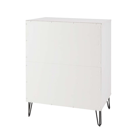 3-Piece DUMBO 5-Drawer Tall Dresser, DUMBO 3-Drawer Standard Dresser and DUMBO Nightstand 2.0 in White and Grey - Ornate Home