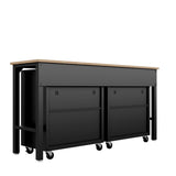 3-Piece Fortress Mobile Space-Saving Garage Cabinet and Worktable 1.0 in Charcoal Grey - Ornate Home