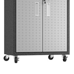 3-Piece Fortress Mobile Space-Saving Garage Cabinet and Worktable 1.0 in Grey - Ornate Home