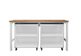 3-Piece Fortress Mobile Space-Saving Garage Cabinet and Worktable 1.0 in White - Ornate Home
