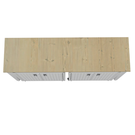 3-Piece Fortress Mobile Space-Saving Garage Cabinet and Worktable 1.0 in White - Ornate Home