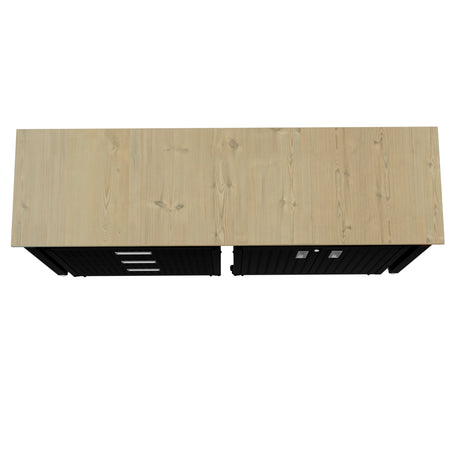 3-Piece Fortress Mobile Space-Saving Garage Cabinet and Worktable 3.0 in Charcoal Grey - Ornate Home