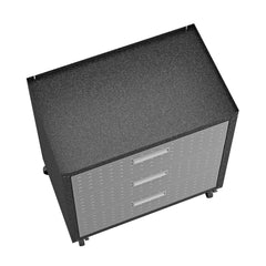 3-Piece Fortress Mobile Space-Saving Garage Cabinet and Worktable 3.0 in Grey - Ornate Home