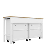 3-Piece Fortress Mobile Space-Saving Garage Cabinet and Worktable 3.0 in White - Ornate Home
