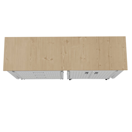 3-Piece Fortress Mobile Space-Saving Garage Cabinet and Worktable 3.0 in White - Ornate Home