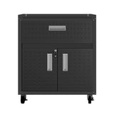 3-Piece Fortress Mobile Space-Saving Garage Cabinet and Worktable 4.0 in Charcoal Grey - Ornate Home