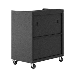 3-Piece Fortress Mobile Space-Saving Garage Cabinet and Worktable 4.0 in Grey - Ornate Home