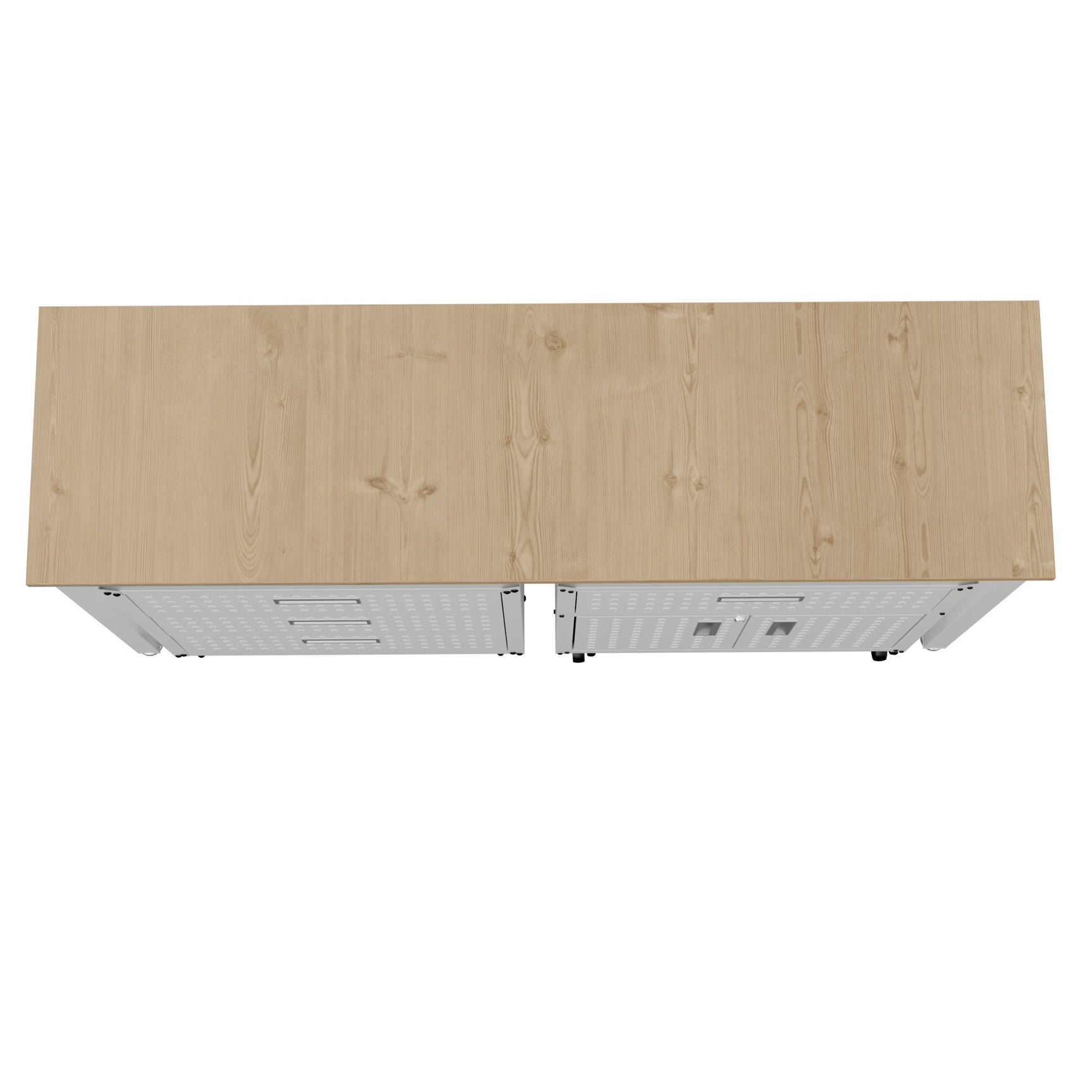 3-Piece Fortress Mobile Space-Saving Garage Cabinet and Worktable 5.0 in White - Ornate Home