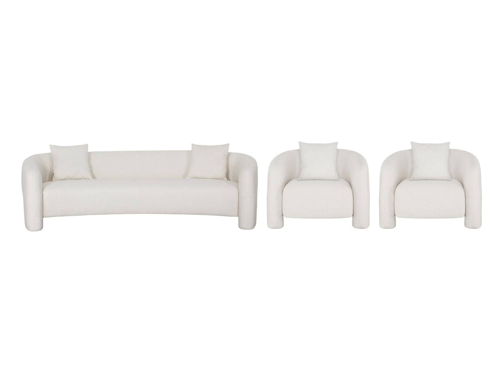 3-Piece Sylvia Sofa and Accent Chair in Angora - Ornate Home