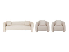 3-Piece Sylvia Sofa and Accent Chair in Gold Dust - Ornate Home