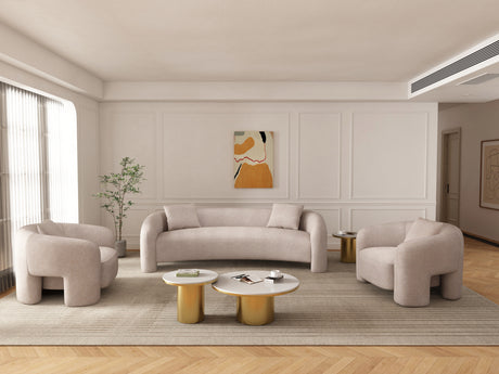 3-Piece Sylvia Sofa and Accent Chair in Gold Dust - Ornate Home