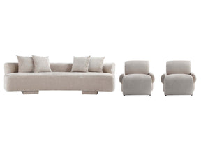 3-Piece Verandah 112" XL Sofa and 2 Accent Chairs in Beige - Ornate Home