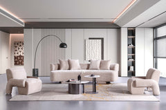3-Piece Verandah 112" XL Sofa and 2 Accent Chairs in Beige - Ornate Home