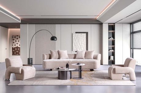 3-Piece Verandah 112" XL Sofa and 2 Accent Chairs in Beige - Ornate Home