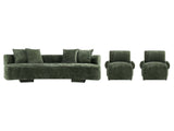 3-Piece Verandah 112" XL Sofa and 2 Accent Chairs in Olive Green - Ornate Home