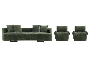 3-Piece Verandah 112" XL Sofa and 2 Accent Chairs in Olive Green - Ornate Home