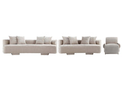 3-Piece Verandah 90.6" Sofa, 112" XL Sofa and Accent Chair in Beige - Ornate Home
