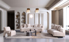 3-Piece Verandah 90.6" Sofa, 112" XL Sofa and Accent Chair in Beige - Ornate Home
