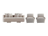 3-Piece Verandah 90.6" Sofa and 2 Accent Chairs in Beige - Ornate Home