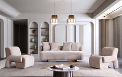 3-Piece Verandah 90.6" Sofa and 2 Accent Chairs in Beige - Ornate Home
