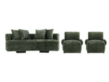 3-Piece Verandah 90.6" Sofa and 2 Accent Chairs in Olive Green - Ornate Home