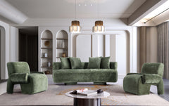 3-Piece Verandah 90.6" Sofa and 2 Accent Chairs in Olive Green - Ornate Home