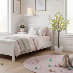 3' Pre-Lit Artificial Easter Egg Twig Tree with Greens and 40 Warm White LED Lights - Ornate Home