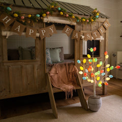 3' Pre-Lit Artificial Easter Twig Tree with 40 Egg Shaped LED Ornaments - Ornate Home
