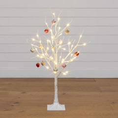 3' Pre-Lit Artificial Valentine's Day Twig Tree with 12 Warm White LED Lights and Heart Ornaments - Ornate Home