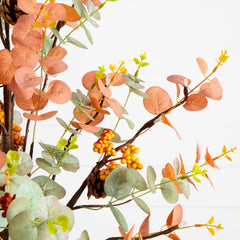 3' Pre-Lit Autumn Eucalyptus Artificial Fall Tree with Pinecones, Berries and 36 Warm White LED Lights - Ornate Home