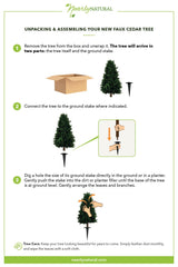 3' UV Resistant Artificial Cedar Plant with Integrated Ground Stake (Indoor/Outdoor) - Set of 2