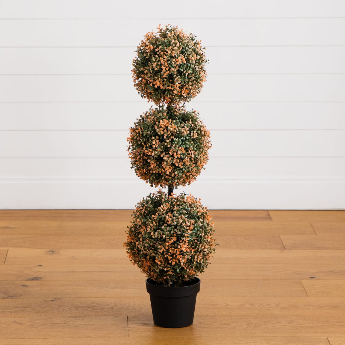 3' UV Resistant Autumn Triple Ball Boxwood Artificial Fall Topiary Tree