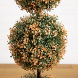 3' UV Resistant Autumn Triple Ball Boxwood Artificial Fall Topiary Tree
