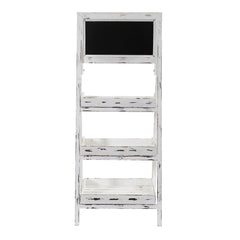 3’ White Washed Farmhouse Stand with Chalkboard - Ornate Home