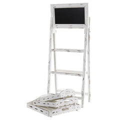 3’ White Washed Farmhouse Stand with Chalkboard - Ornate Home