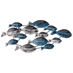 3’ x 1.5’ Coastal Fish Metal Wall Art Decor - Ornate Home