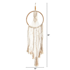 3’ x 1’ Boho Macrame Dreamcatcher Wall Hanging Decor - Ornate Home