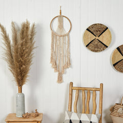 3’ x 1’ Boho Macrame Dreamcatcher Wall Hanging Decor - Ornate Home