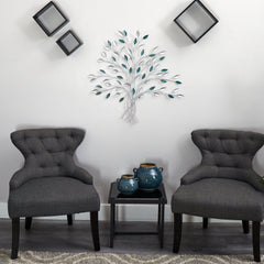 30” x 30” Hand-Painted Metal Tree of Life Wall Art Decor - Ornate Home