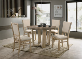 Brutus Vintage Walnut/Wheat 47" 5-Piece Round Dining Set
