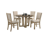 Brutus Vintage Walnut/Wheat 47" 5-Piece Round Dining Set