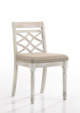 Havanna Vintage Walnut/Off White 47" 5-Piece Round Dining Set