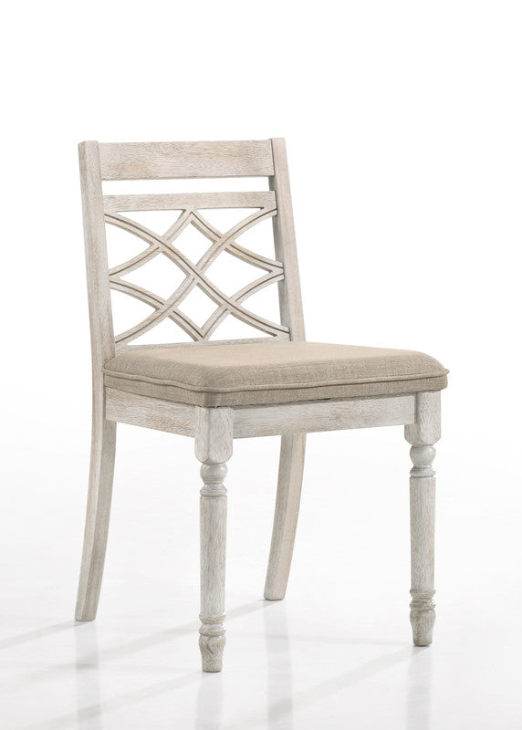 Havanna Vintage Walnut/Off White 47" 5-Piece Round Dining Set
