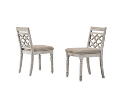 Havanna Vintage Walnut/Off White 47" 5-Piece Round Dining Set